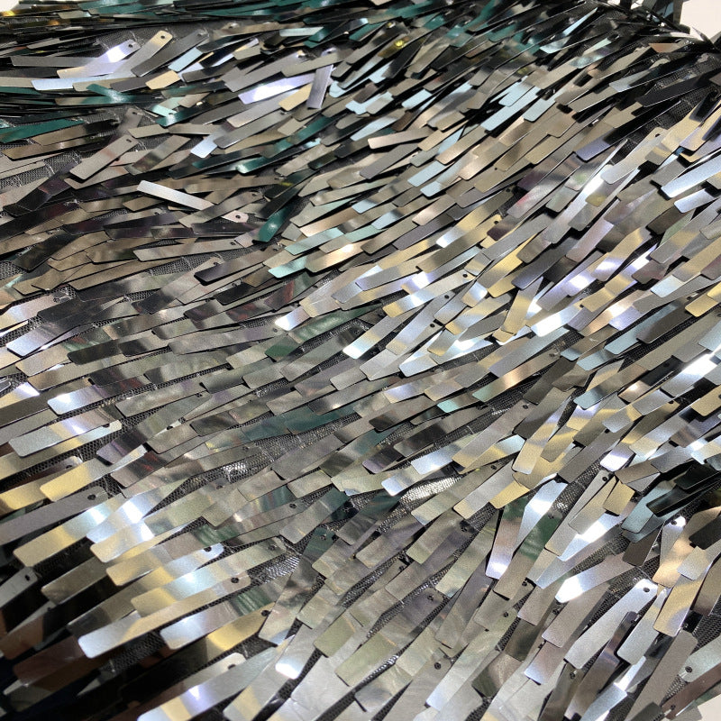Strip 6x40mm Sequin Embroidery Fabric — fabric photo 4