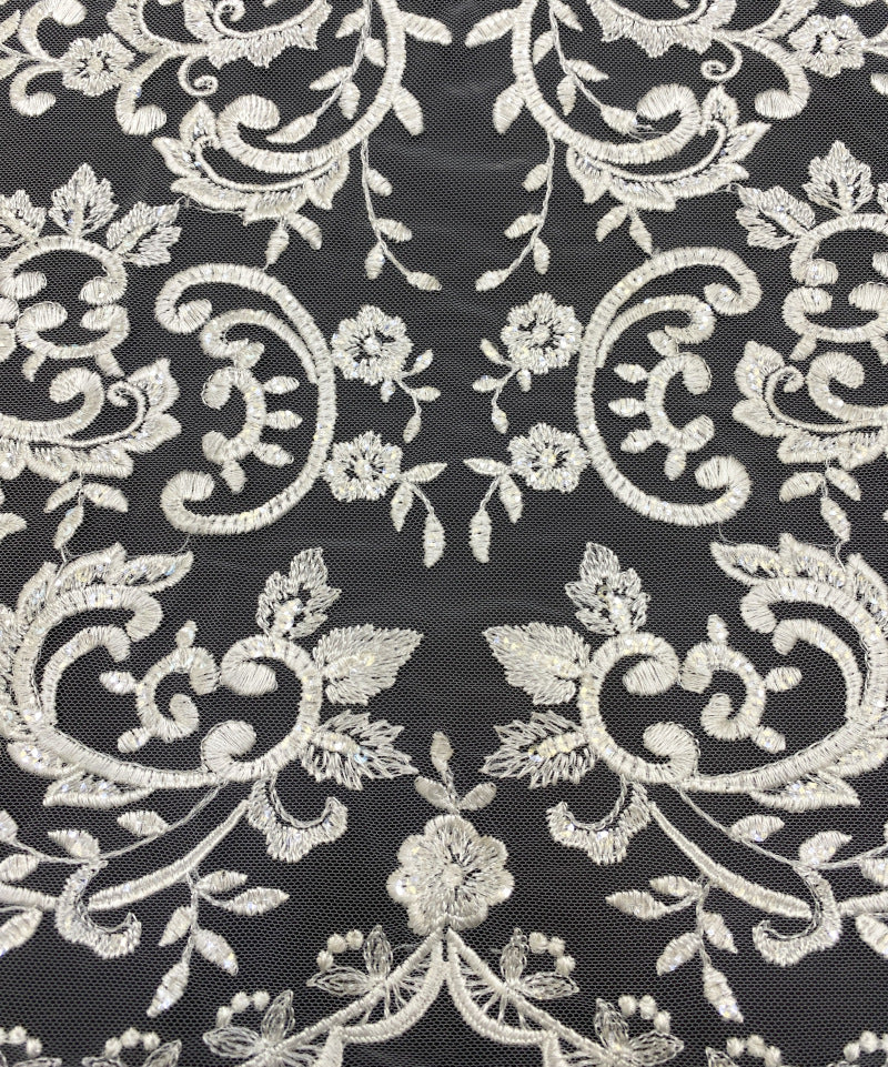 Sequin Embroidered Bridal Fabric – Design 06623 — fabric photo 3