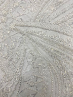 Decorative Bugle Foam Bead Sequin Bridal Fabric — fabric photo 5