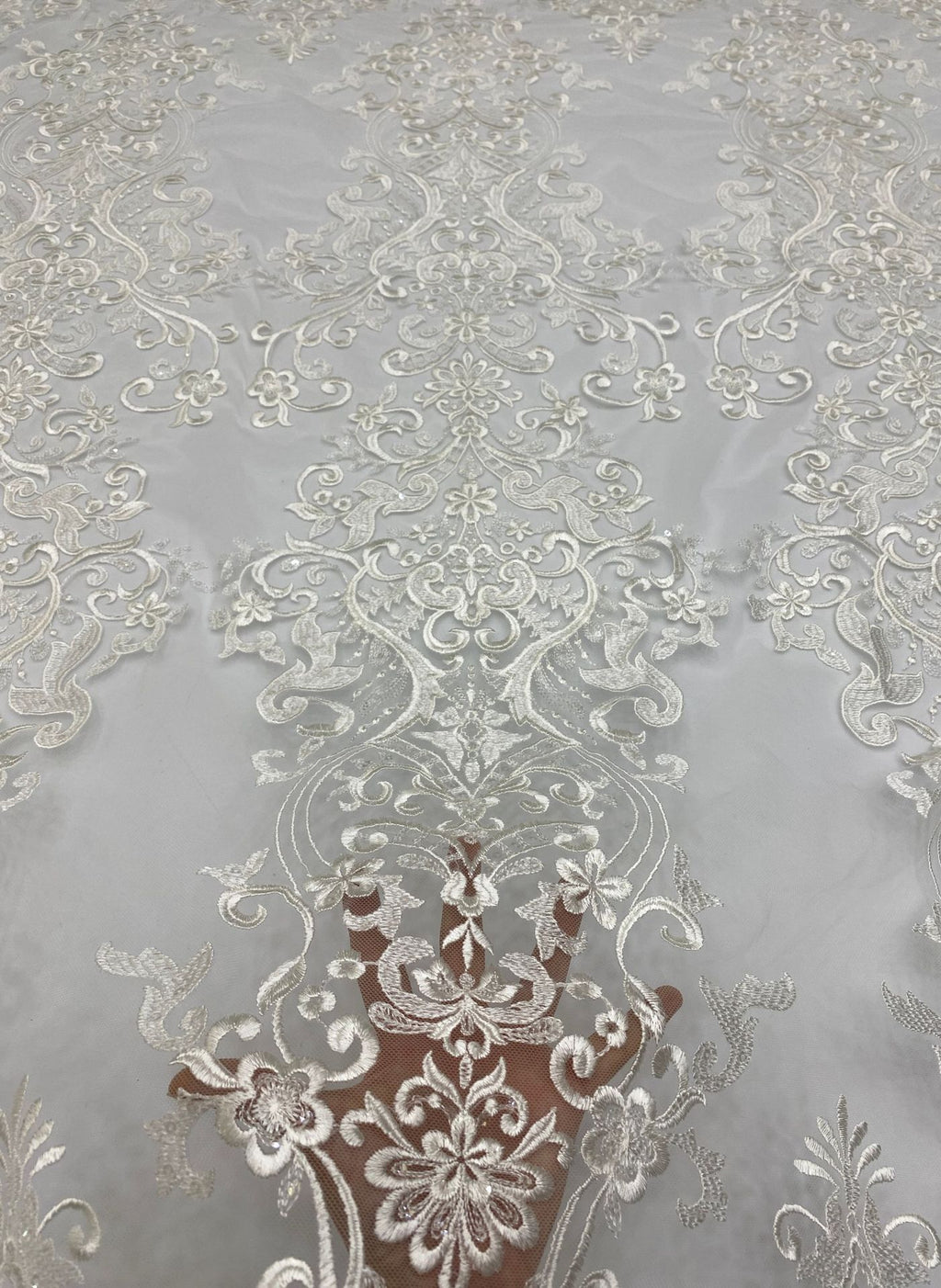 Sequin Embroidered Bridal Fabric – Design 93663 — fabric photo 4