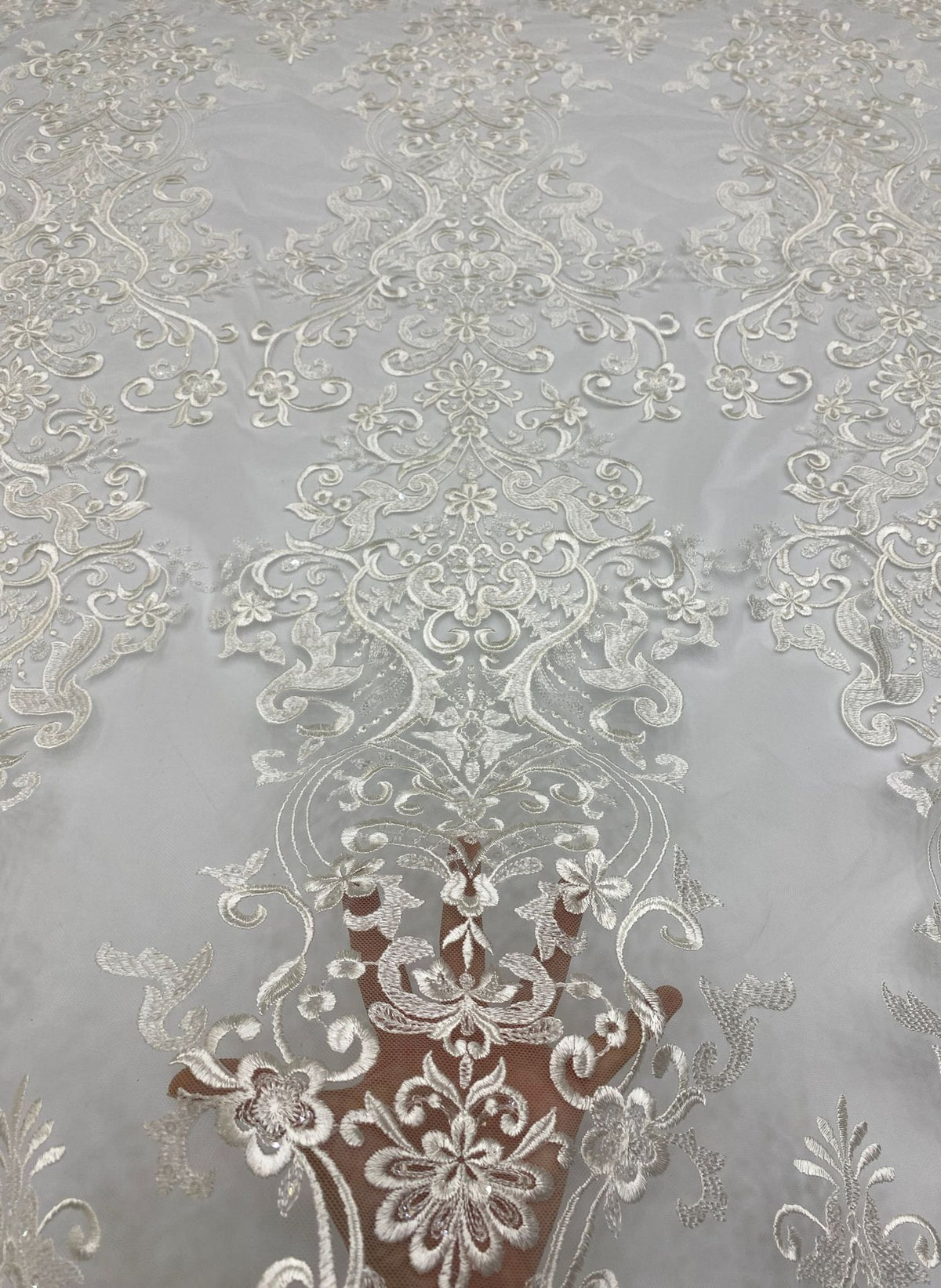 Sequin Embroidered Bridal Fabric – Design 93663 — fabric photo 4