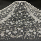 Sequin & Bubble-Bead Embroidered Bridal Fabric – Design 18431 — fabric photo 2