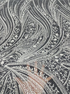 Decorative Bugle Foam Bead Sequin Bridal Fabric — fabric photo 2