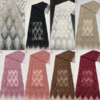 Textured Cord Bead & Sequin Embroidered Fabric