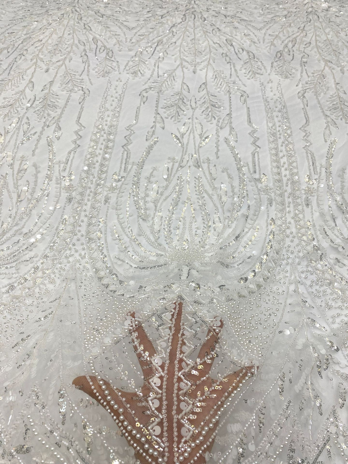Single-Sided Bugle Beaded Sequin Fabric — fabric photo 4