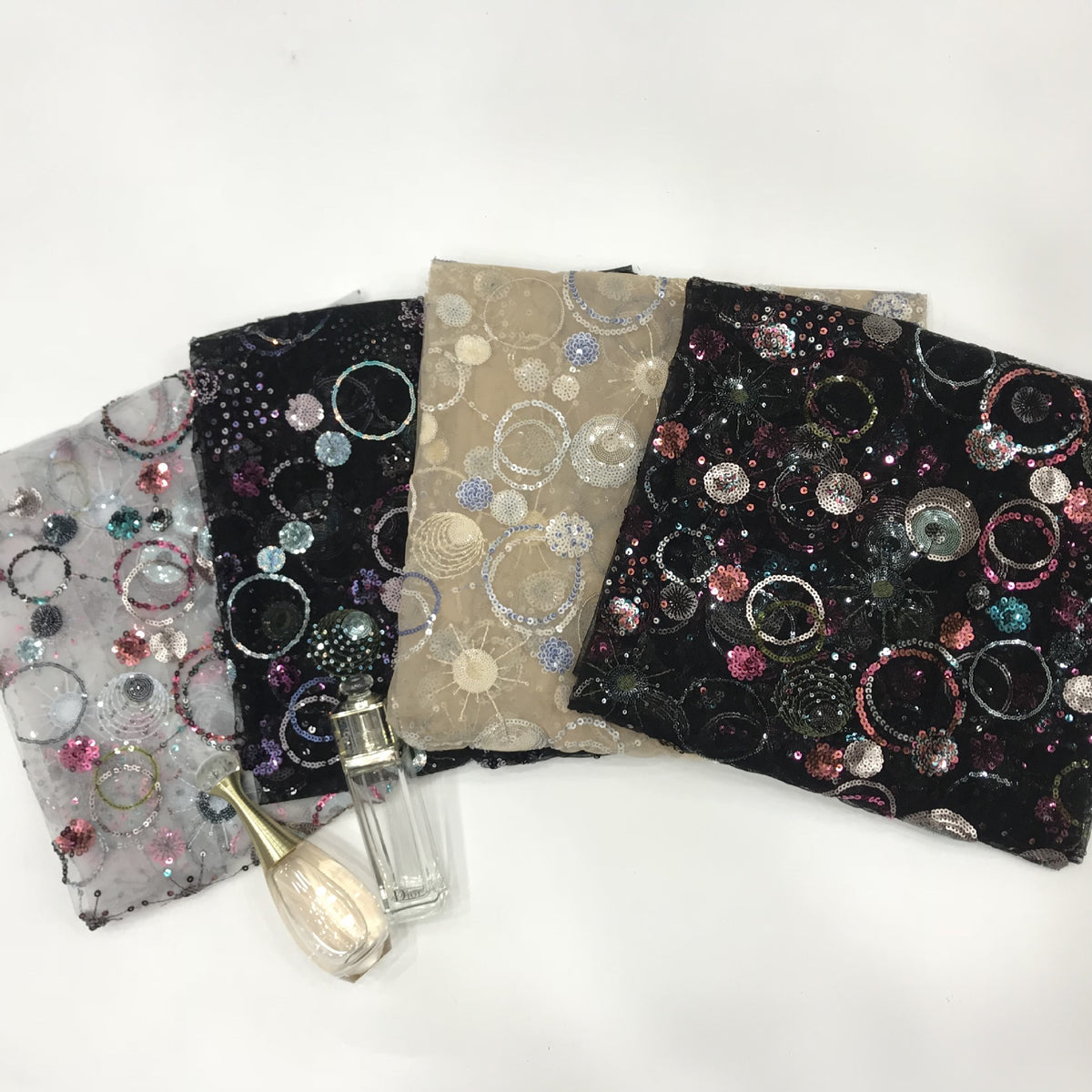 Sequin Embroidered Dressmaking Fabric