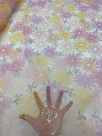 Floral Print Bugle Bead & Sequin Dress Fabric — fabric photo 5