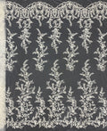 Symmetrical Botanical Bead Sequin Embroidery Fabric — fabric photo 6