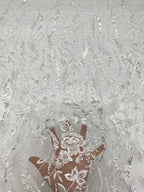 Bead Foam & 3/4mm Sequin Bridal Dress Fabric — fabric photo 4