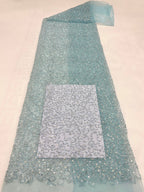 Rope and Foam Bead Sequin Embroidered Mesh — fabric photo 2
