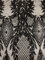 Stretch Mesh with 3mm Sequin Embroidery — fabric photo 5
