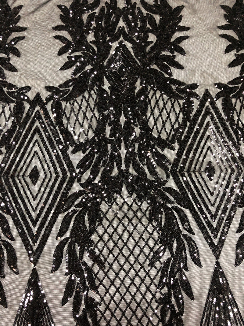 Stretch Mesh with 3mm Sequin Embroidery — fabric photo 5