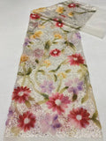 Printed Ribbon Bugle Bead & Sequin Fabric — fabric photo 6