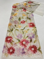 Printed Ribbon Bugle Bead & Sequin Fabric — fabric photo 6