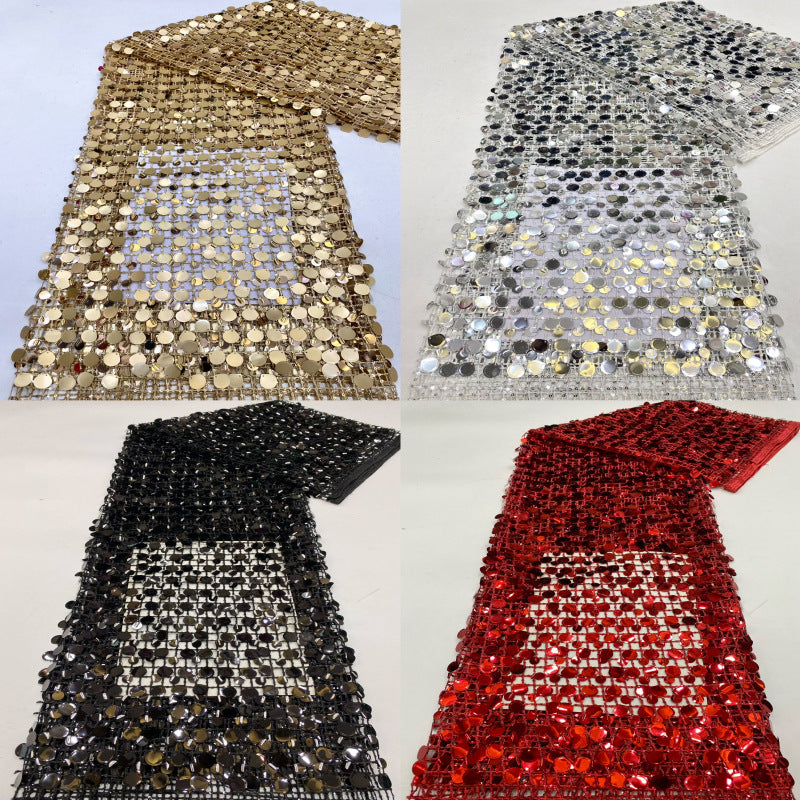 3/9/12/18 mm Sequin Embroidered Bridal Fabric — fabric photo 3