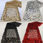3/9/12/18 mm Sequin Embroidered Bridal Fabric — fabric photo 3