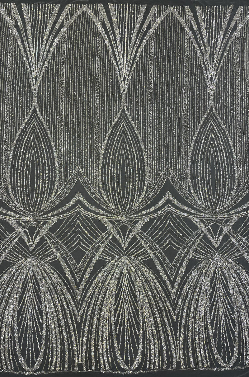 Bugle Bead & 3/5mm Crystal Sequin Fabric — fabric photo 6