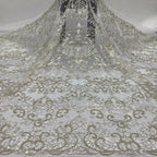 Sequin Embroidered Bridal Fabric – Design 49439