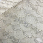 Fan-Shape Scale Ribbon Bead & Sequin Fabric — fabric photo 5