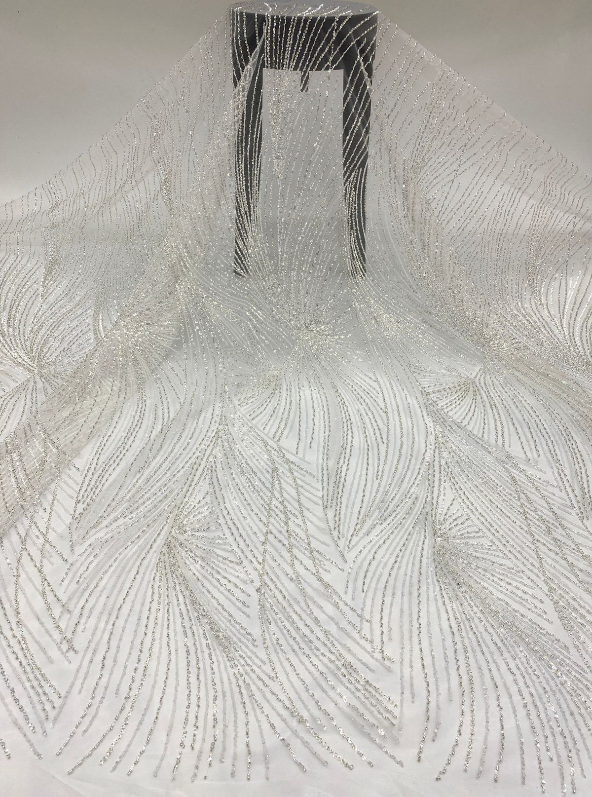 2/4 mm Sequin Embroidered Bridal Fabric – Design 22431