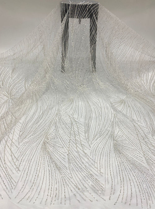 2/4 mm Sequin Embroidered Bridal Fabric – Design 22431