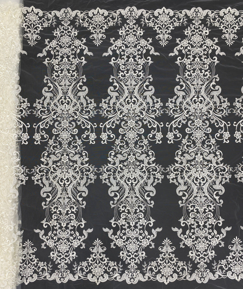 Sequin Embroidered Bridal Fabric – Design 93663