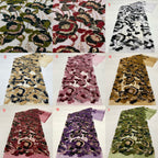 Two-Tone Cordwork Bead & Sequin Embroidered Fabric — fabric photo 4