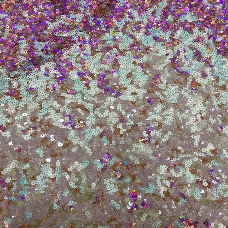 Multicolor 3/5/7 mm Sequin Embroidered Bridal Fabric – Design 72095 — fabric photo 5