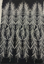 Heavy 3D 3/4 mm Crystal-Look Sequin Embroidered Bridal Fabric
