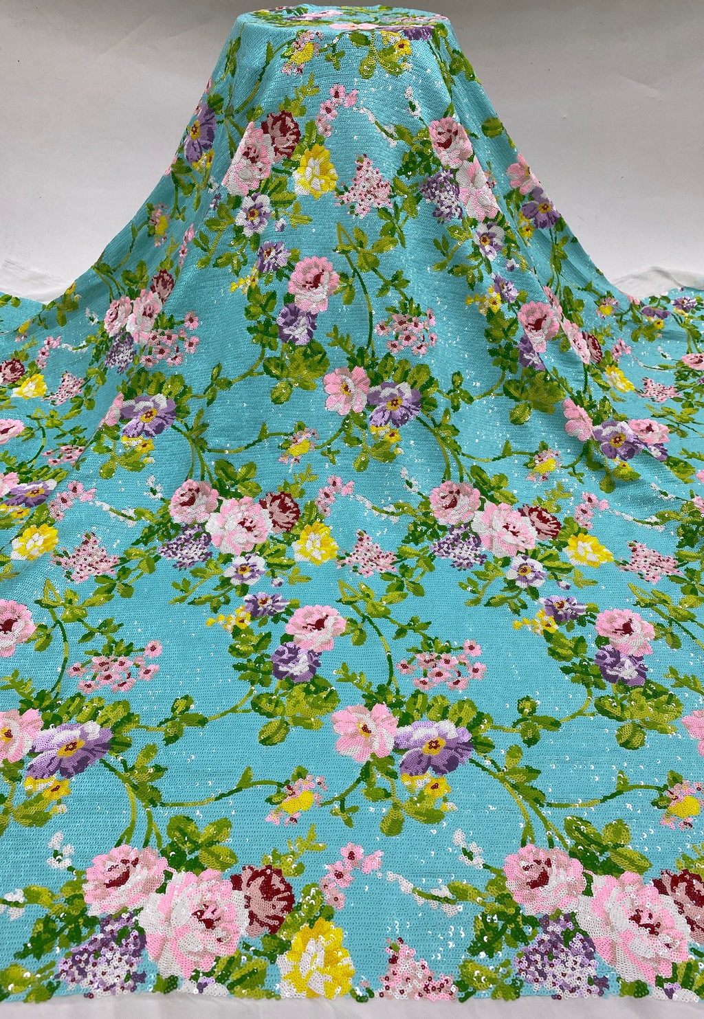 Ethnic Sequin Embroidered Chiffon Fabric — fabric photo 6