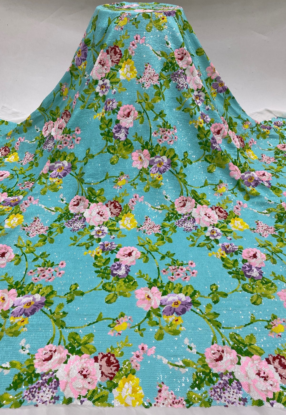 Ethnic Sequin Embroidered Chiffon Fabric — fabric photo 6