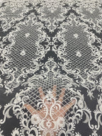 Diamond Pattern Bead Embroidery Fabric — fabric photo 3