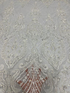 Sequin & Bugle-Bead Embroidered Bridal Fabric – Design 67007 — fabric photo 4