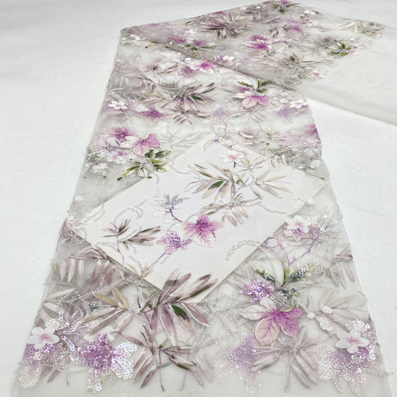 Laser Print Beaded Sequin Fabric – 9 Colors