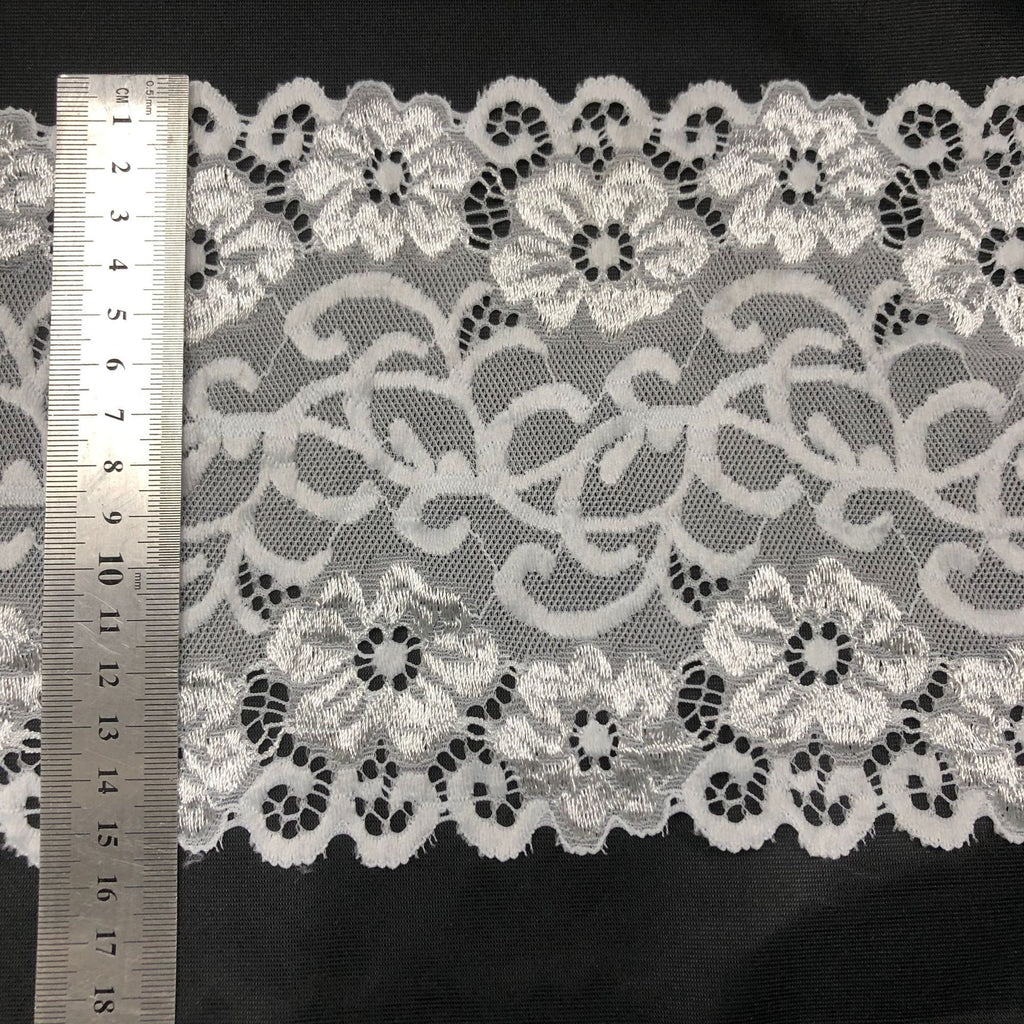 Single-Scallop Picot-Edge Stretch Nylon Lace Trim - 9257C