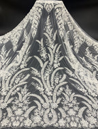 Foam Bead & 3/7mm Sequin Embroidered Fabric