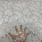 3D Cactus Motif Bead & Sequin Embroidered Fabric — fabric photo 4