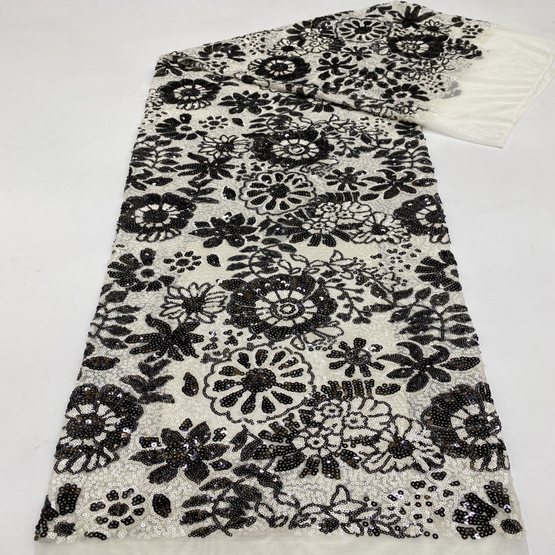 Stretch Mesh with Multicolor Sequin Embroidery — fabric photo 3