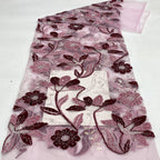 Two-Tone Rope Bead Sequin Embroidery Fabric — fabric photo 3