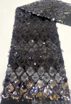 Heavy Multisize Sequin Embroidered Stretch Mesh — fabric photo 6