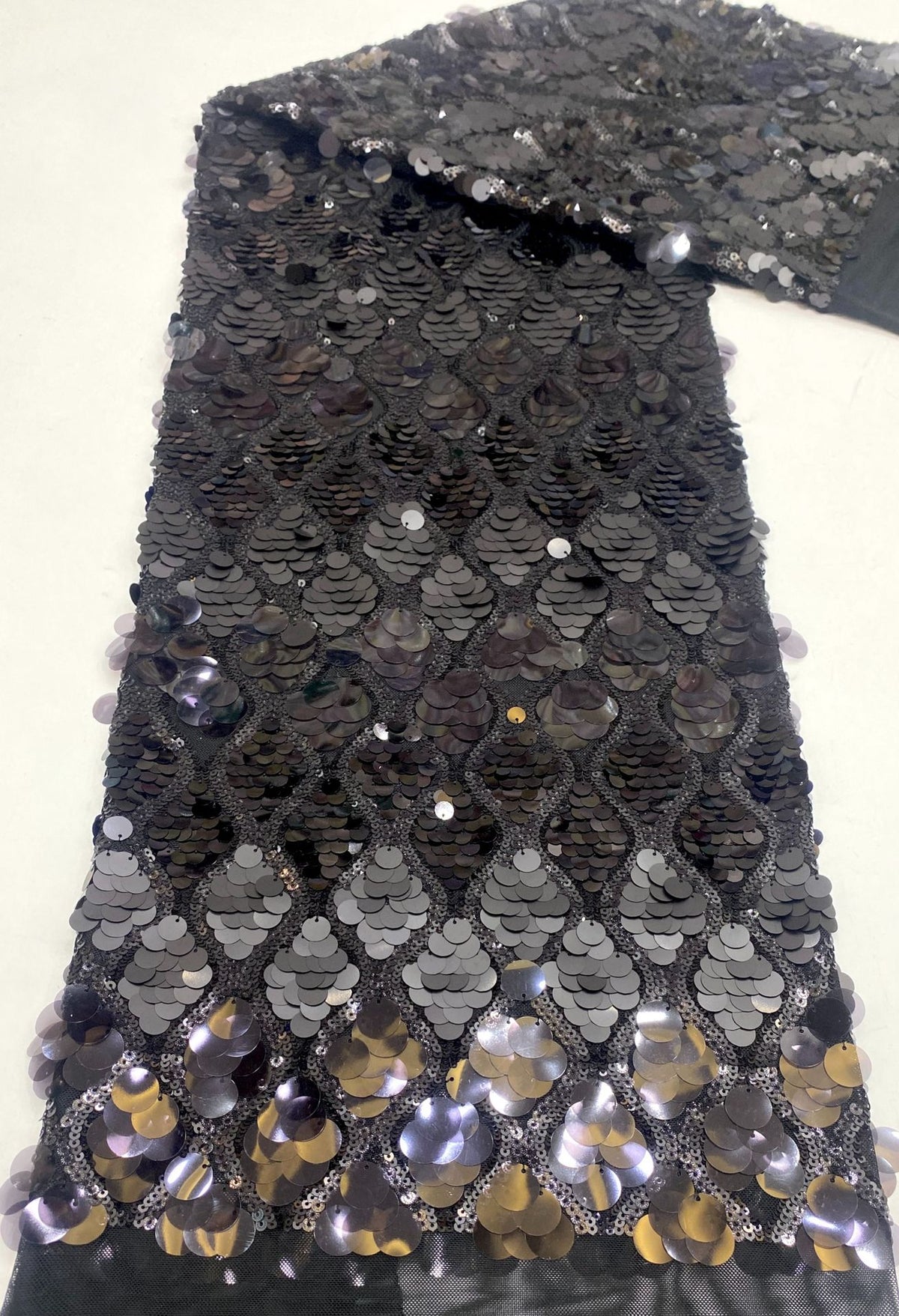 Heavy Multisize Sequin Embroidered Stretch Mesh — fabric photo 6