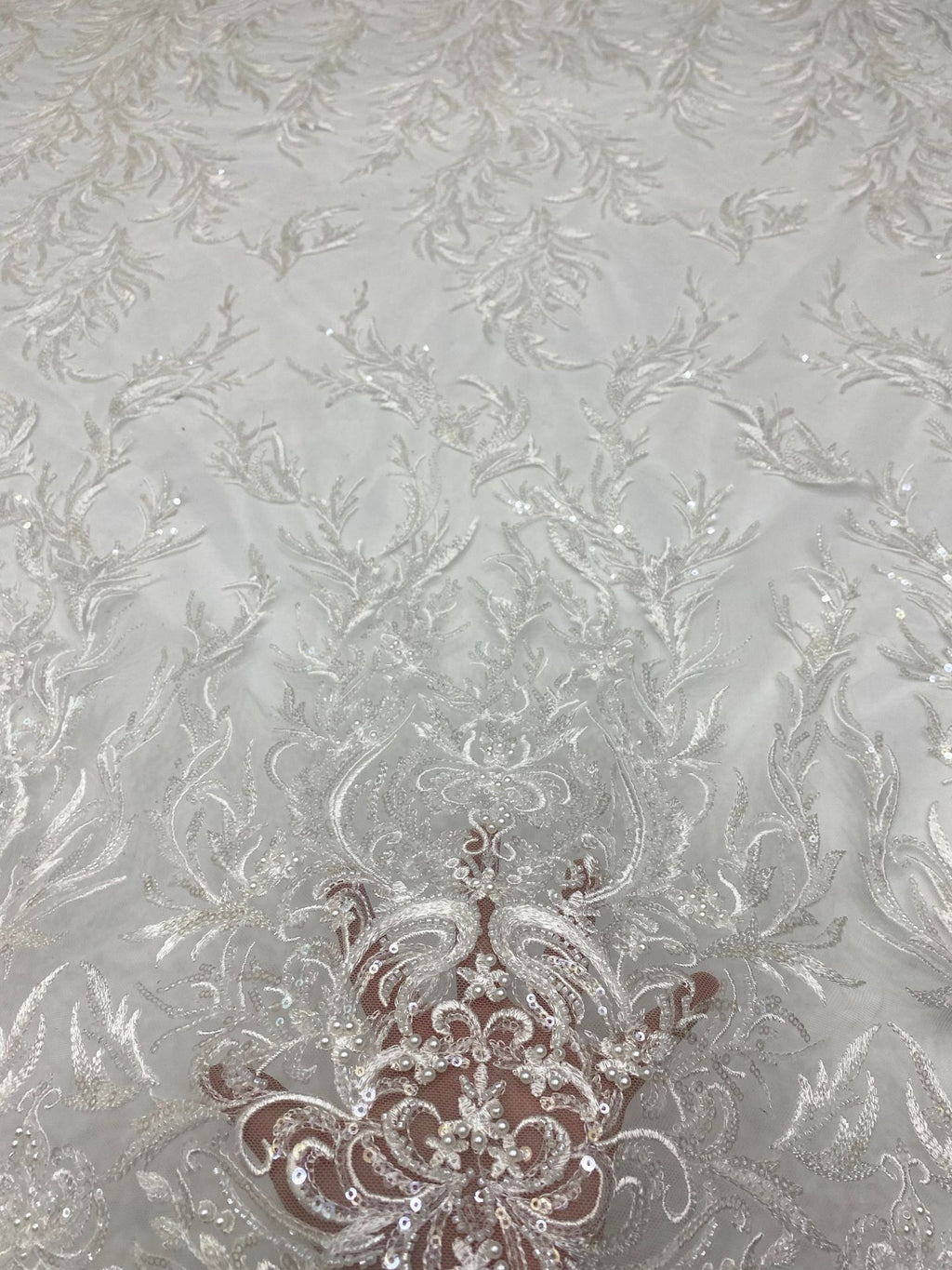 Bead & 3/4mm Sequin Embroidered Occasion Fabric — fabric photo 4