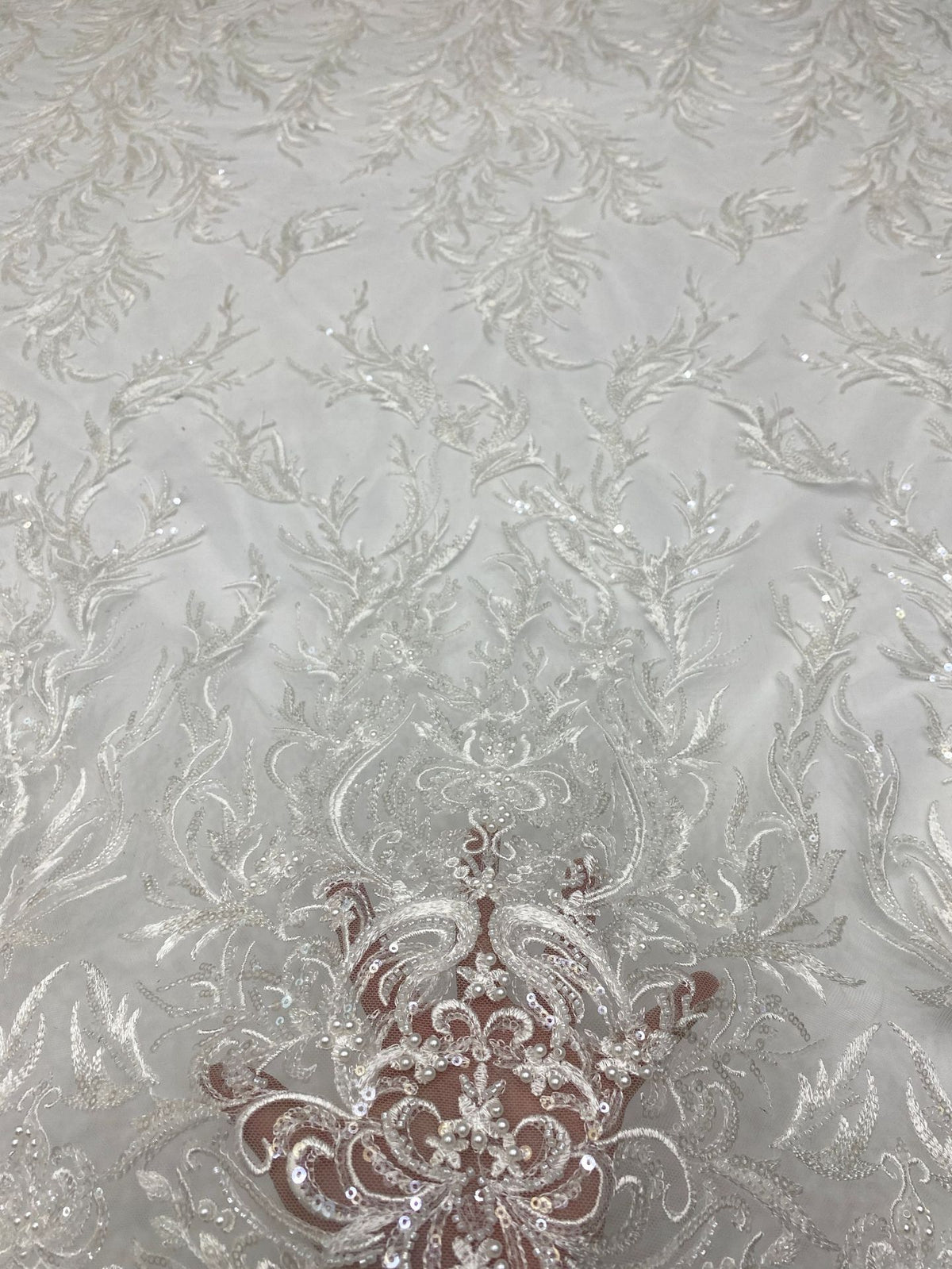 Bead & 3/4mm Sequin Embroidered Occasion Fabric — fabric photo 4