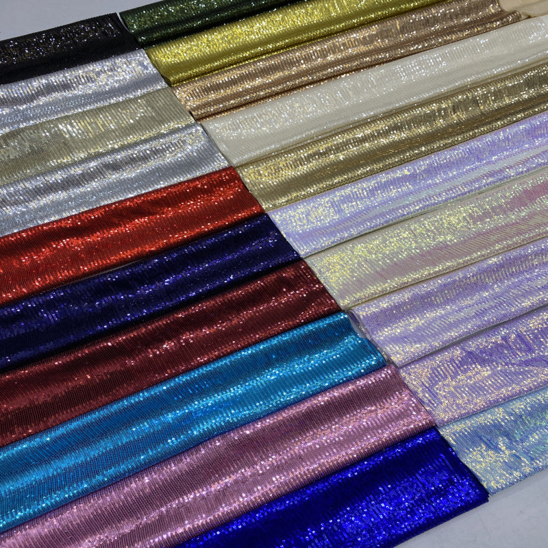 Horizontal Stripe Knit 3mm Sequin Fabric