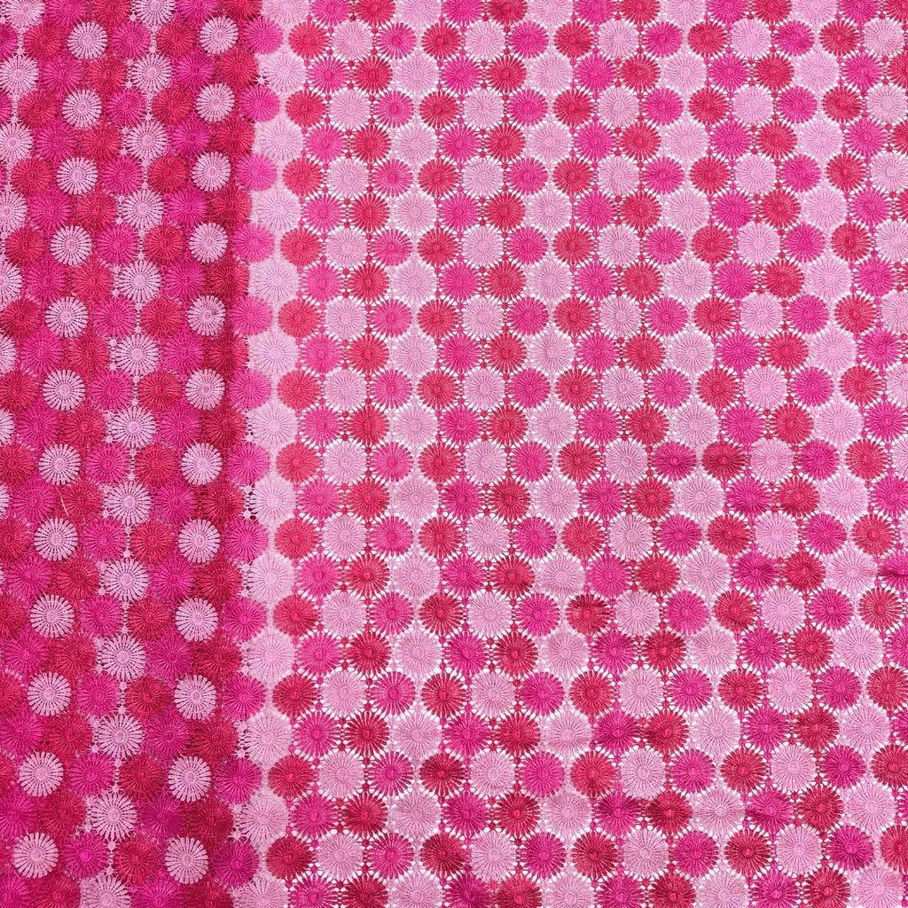 Two-Tone Water-Soluble Floral Milk-Silk Lace Fabric – Per Yard