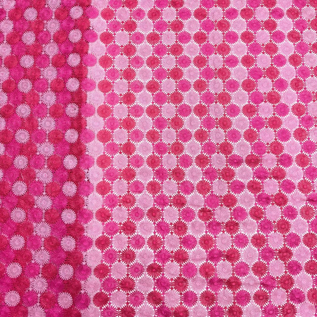 Two-Tone Water-Soluble Floral Milk-Silk Lace Fabric – Per Yard
