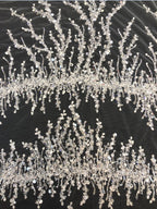 3 mm Sequin & Double-Bead Embroidered Bridal Fabric — fabric photo 3