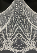 Botanical Foam Bead Embroidered Fabric with Sequins — fabric photo 6
