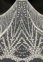 Botanical Foam Bead Embroidered Fabric with Sequins — fabric photo 6