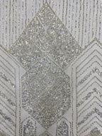 Ornamental Bugle Bead 3/5mm Sequin Fabric — fabric photo 4